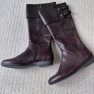 Women’s Tall Leather Riding Boots - Dark Brown